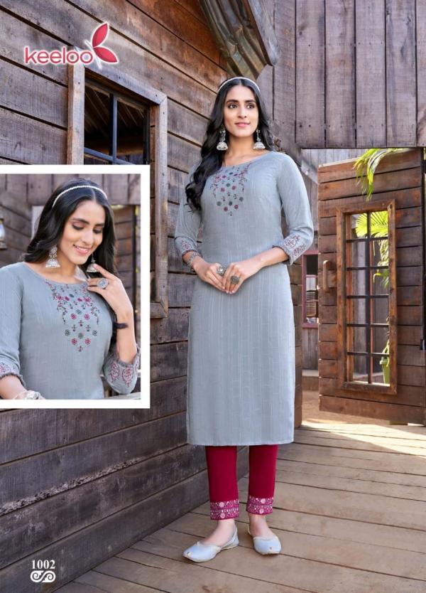 Keeloo Gulab Vol 1 Dobby Rayon Kurti With Bottom